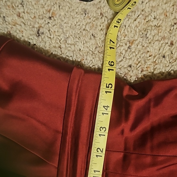 Calvin Klein Dark Red Wine Satin Dress Formal Gown Sz. 10 - Picture 8 of 10